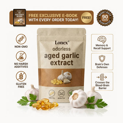 LONEX Odorless Aged Garlic Extract — memory support, 90-day guarantee