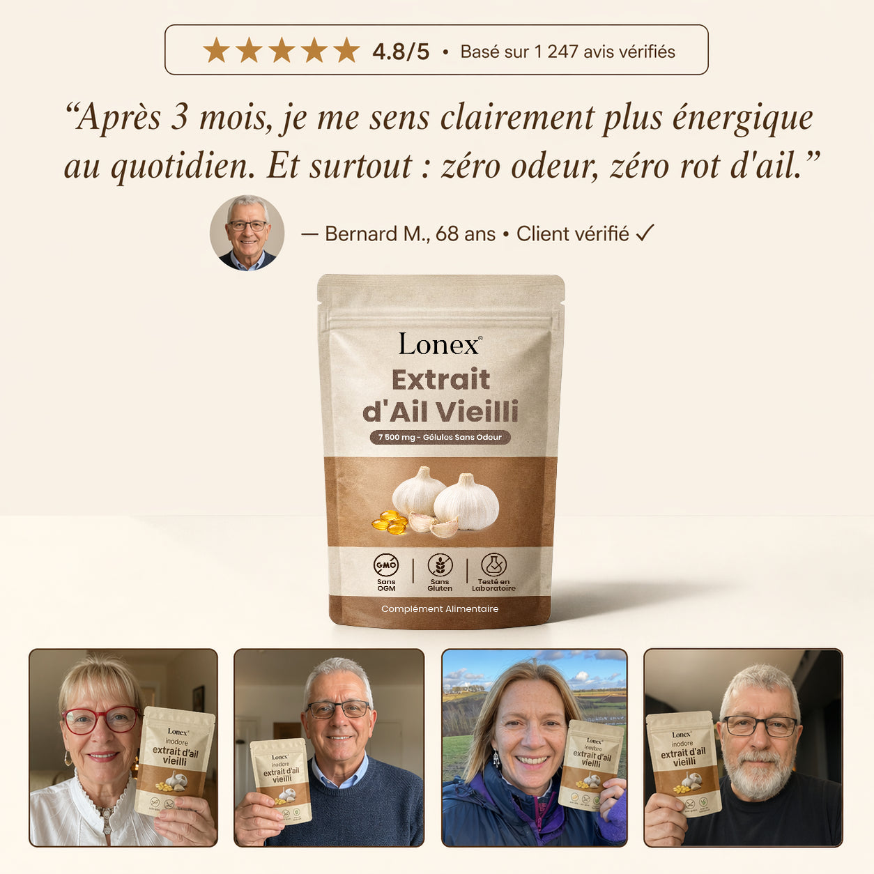 Extrait d’Ail Vieilli 7500 mg – Gélules Sans Odeur